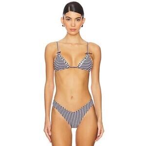 Frankie’s Bikinis Lumia Seersucker Gingham Set in Blackberry Gingham